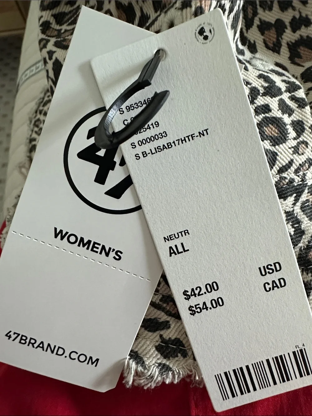 Women's Leopard Print Bucket Hat - Tan, Black NY ‘47 Genuine Merchandise MLB